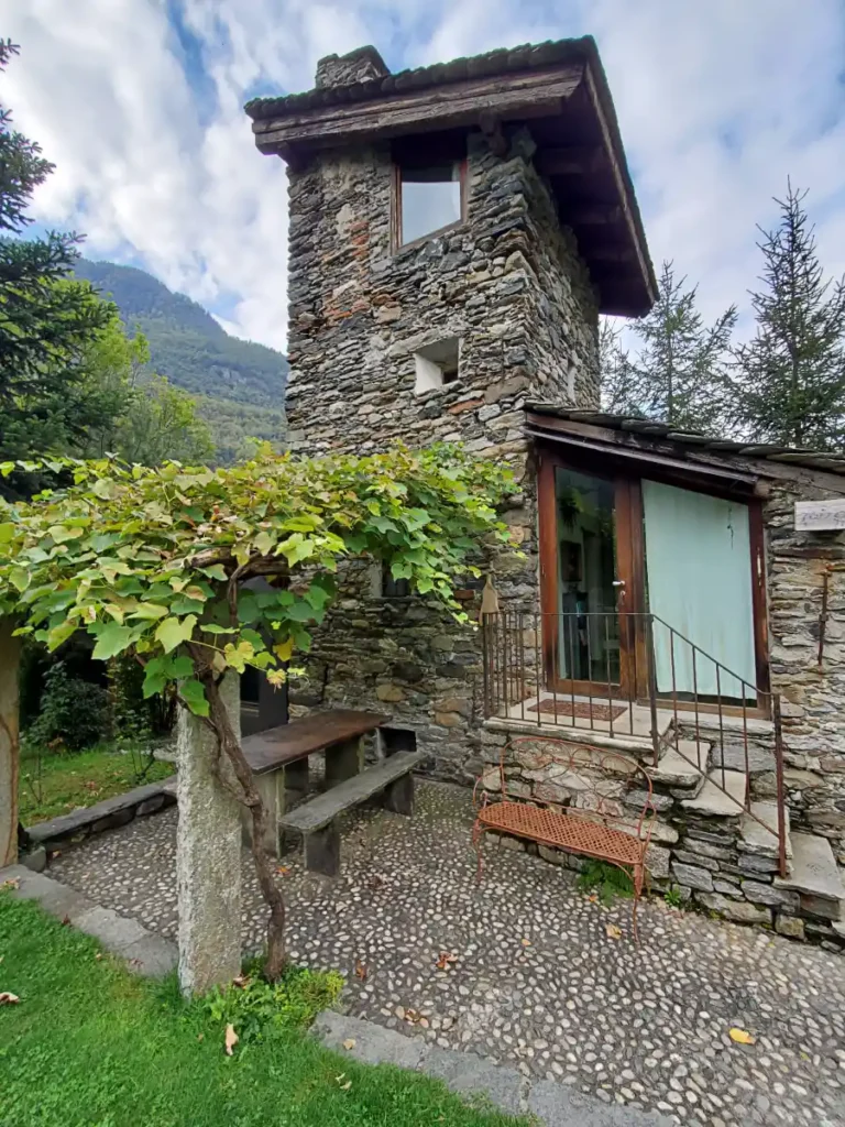An Italian agriturismo, a charming and old hunting cabin located on a wine vineyard in Northern Italy.
